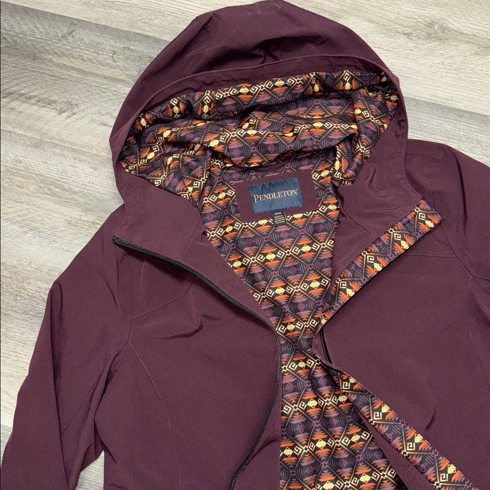 Pendleton Rain Coat Women's Winterbloom Hooded Aztec Lined Waterproof Jacket S - Picture 5 of 8